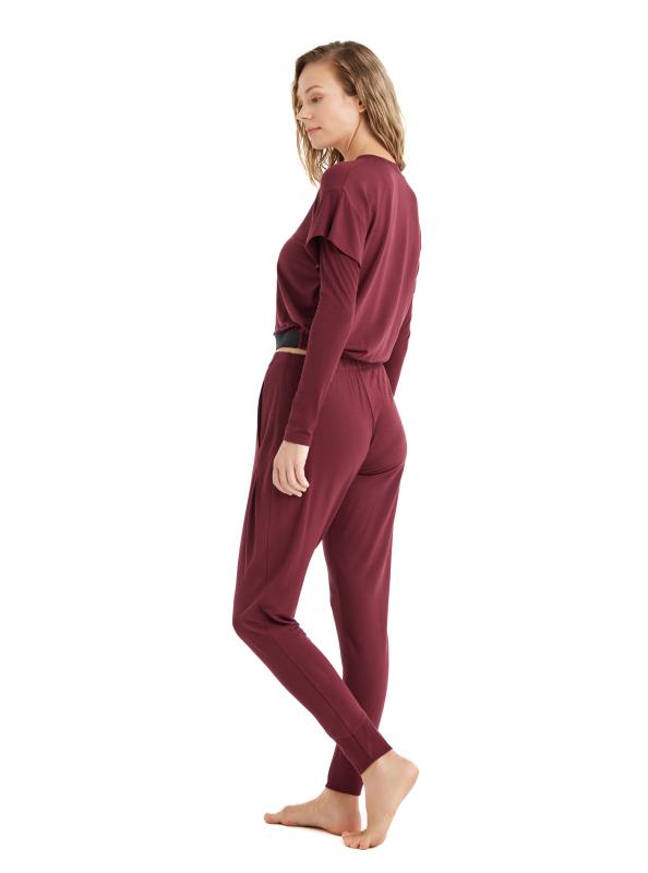 Blackspade 51641 Uzun Kollu Kadın Pijama Üstü-Bordo