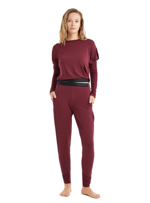 Blackspade 51643 Kadın Uzun Pijama Altı-Bordo