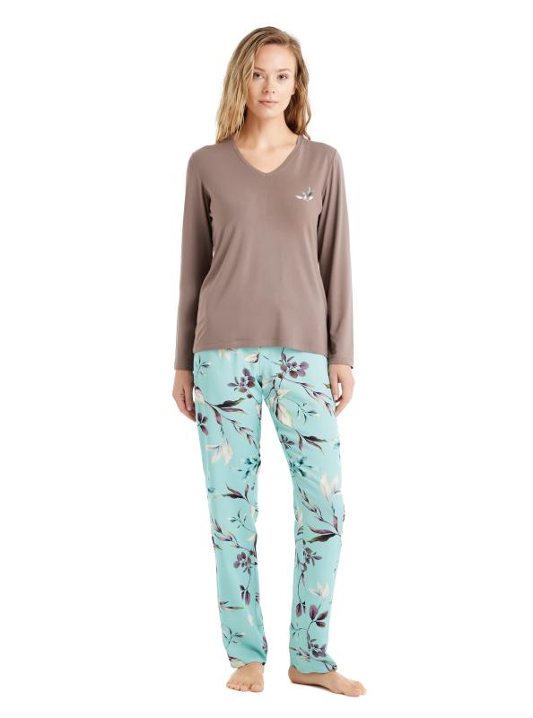 Blackspade 51661 Modal V Yaka Uzun Kollu Kadın Pijama Takımı