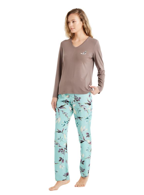 Blackspade 51661 Modal V Yaka Uzun Kollu Kadın Pijama Takımı
