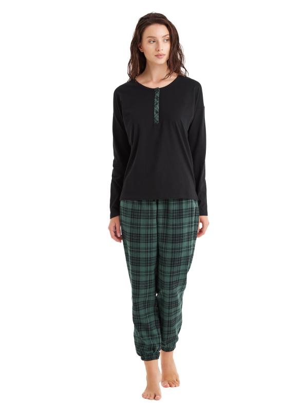 Blackspade 60477 Pamuklu Uzun Kollu Kadın Pijama Takımı
