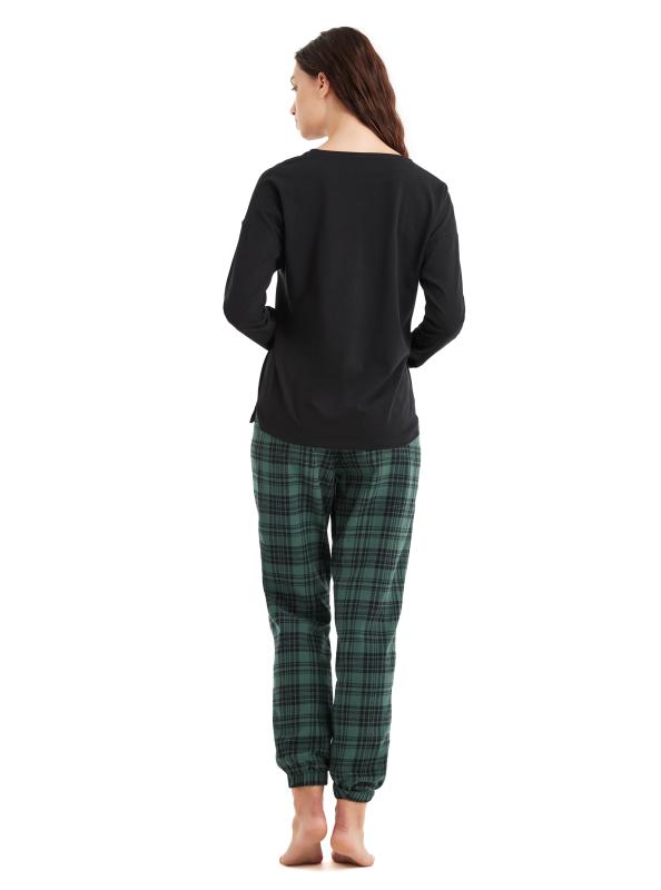 Blackspade 60477 Pamuklu Uzun Kollu Kadın Pijama Takımı