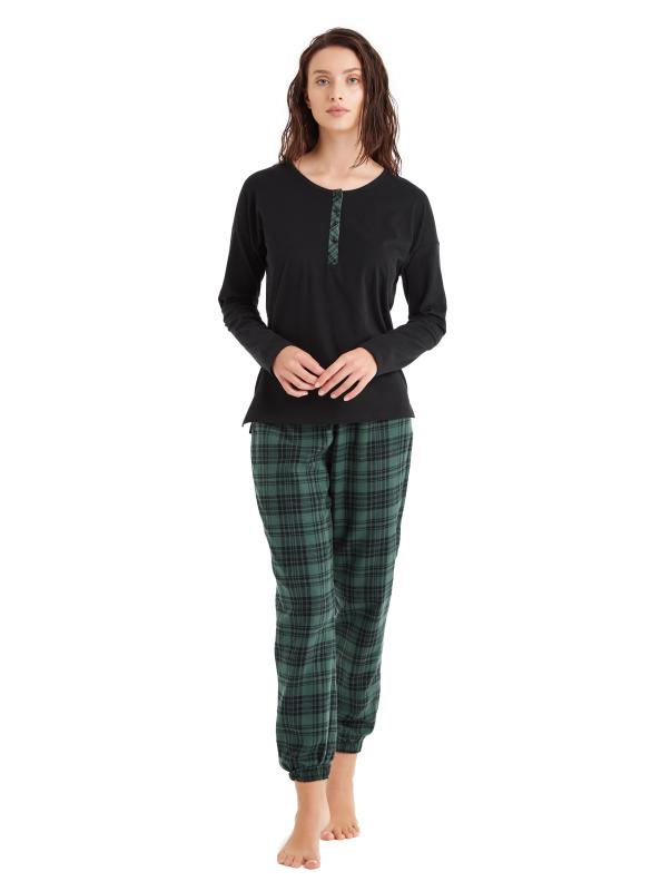 Blackspade 60477 Pamuklu Uzun Kollu Kadın Pijama Takımı