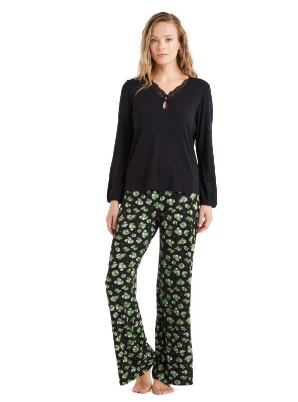 Blackspade 60507 Dantel Detaylı Uzun Kollu Kadın Pijama Takımı