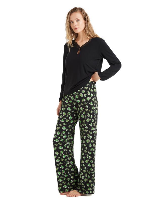 Blackspade 60507 Dantel Detaylı Uzun Kollu Kadın Pijama Takımı