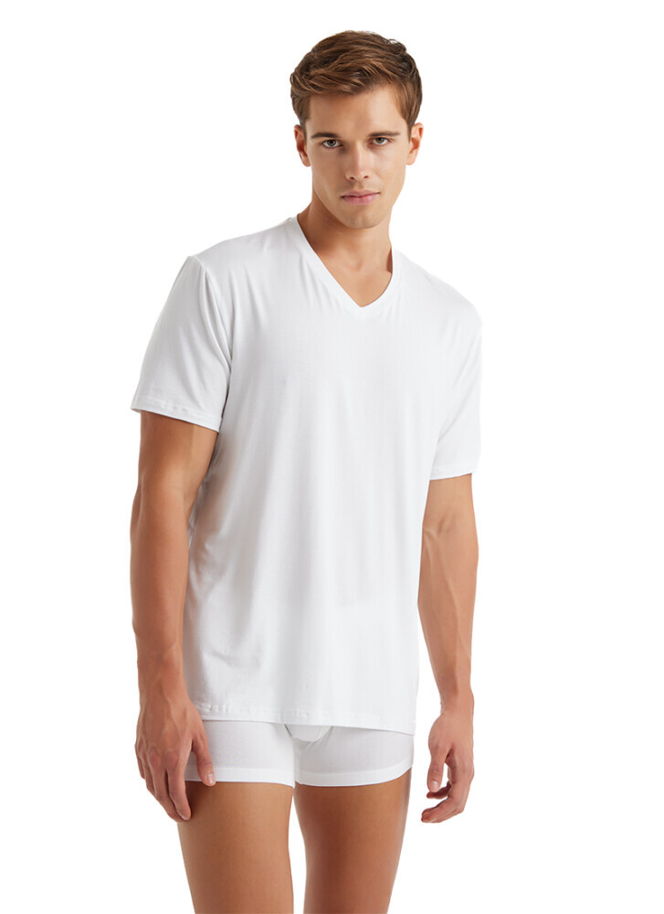 Blackspade Erkek Silver Modal V Yaka T-Shirt