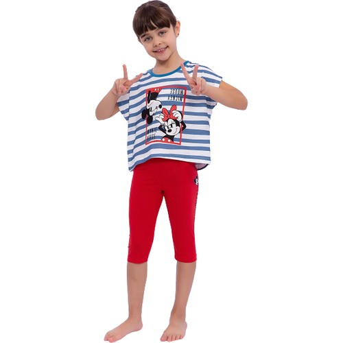 MINNIE MOUSE KIZ GARSON KAPRİ TAYT TAKIM