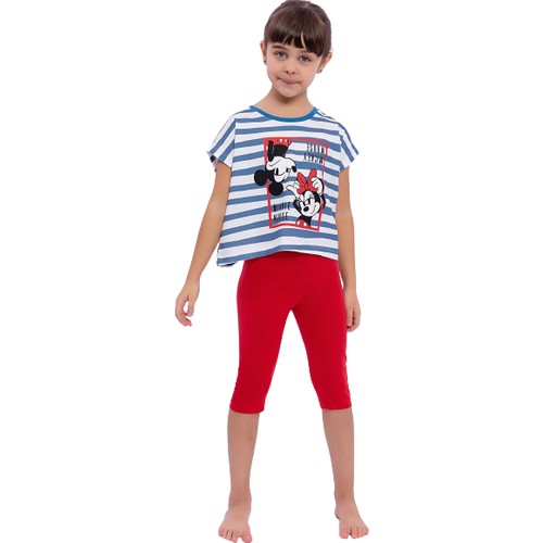 MINNIE MOUSE KIZ GARSON KAPRİ TAYT TAKIM