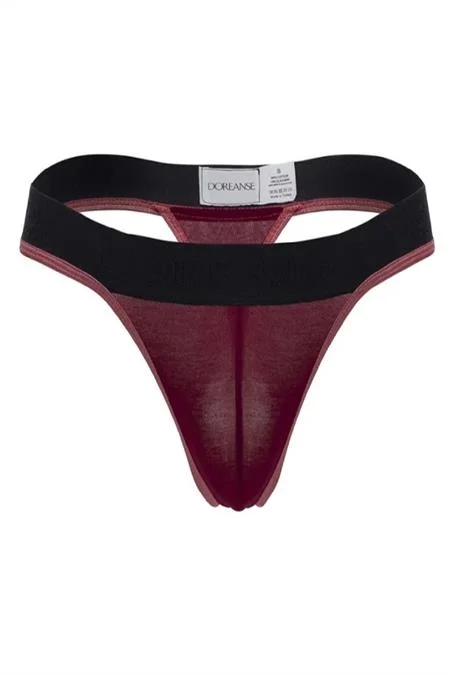 Doreanse 1012 Bant Detaylı Biyeli Modal Erkek String Tanga-Bordo