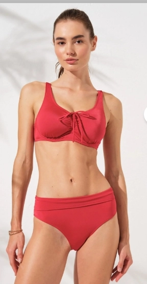 Pierre Cardin 241253 Kadın Toparlayıcı Balenli Bikini Takım-Kirmizi