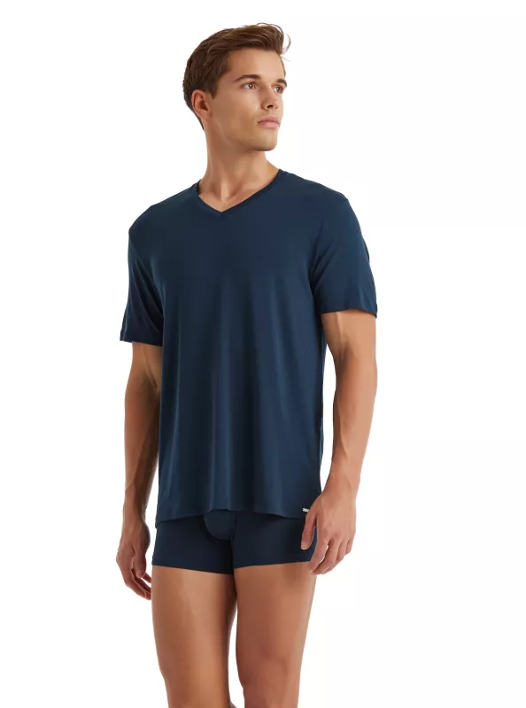 Blackspade Erkek Silver Modal V Yaka T-Shirt-Laci̇vert