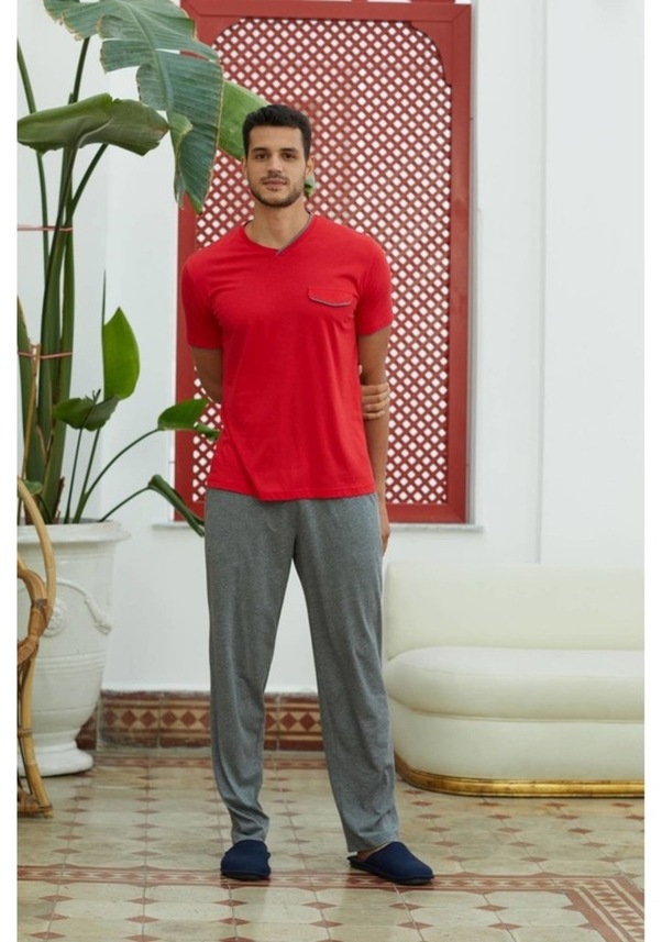 EROS ERKEK V YAKA PİJAMA TAKIMI