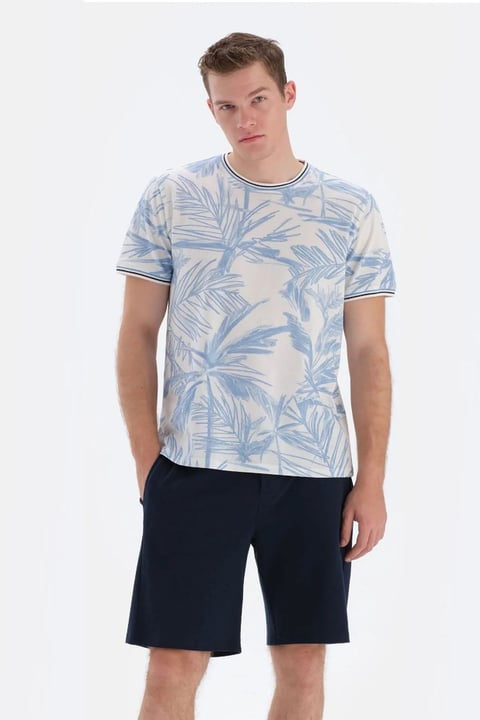 Eros 33002 Pamuklu Kısa Kollu Erkek Şortlu Pijama Takımı