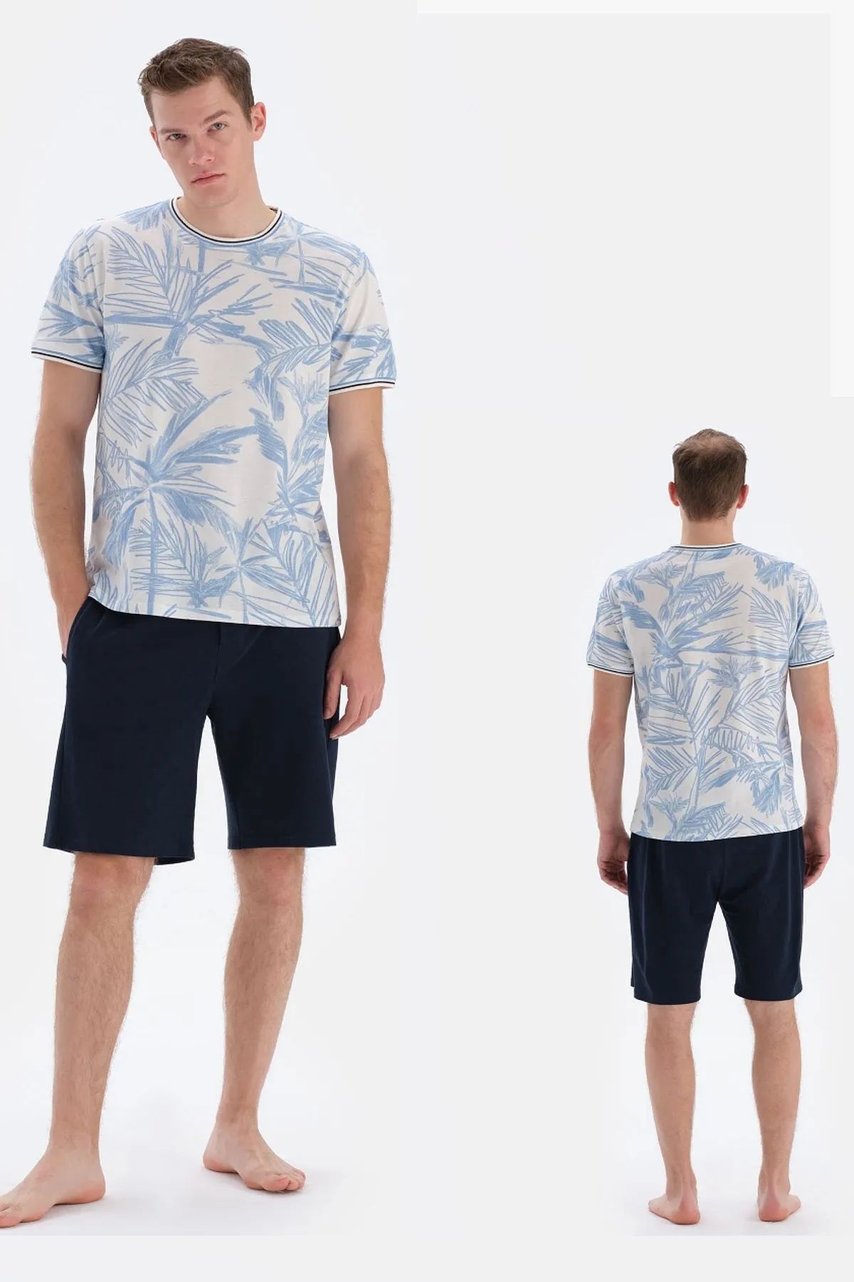 Eros 33002 Pamuklu Kısa Kollu Erkek Şortlu Pijama Takımı