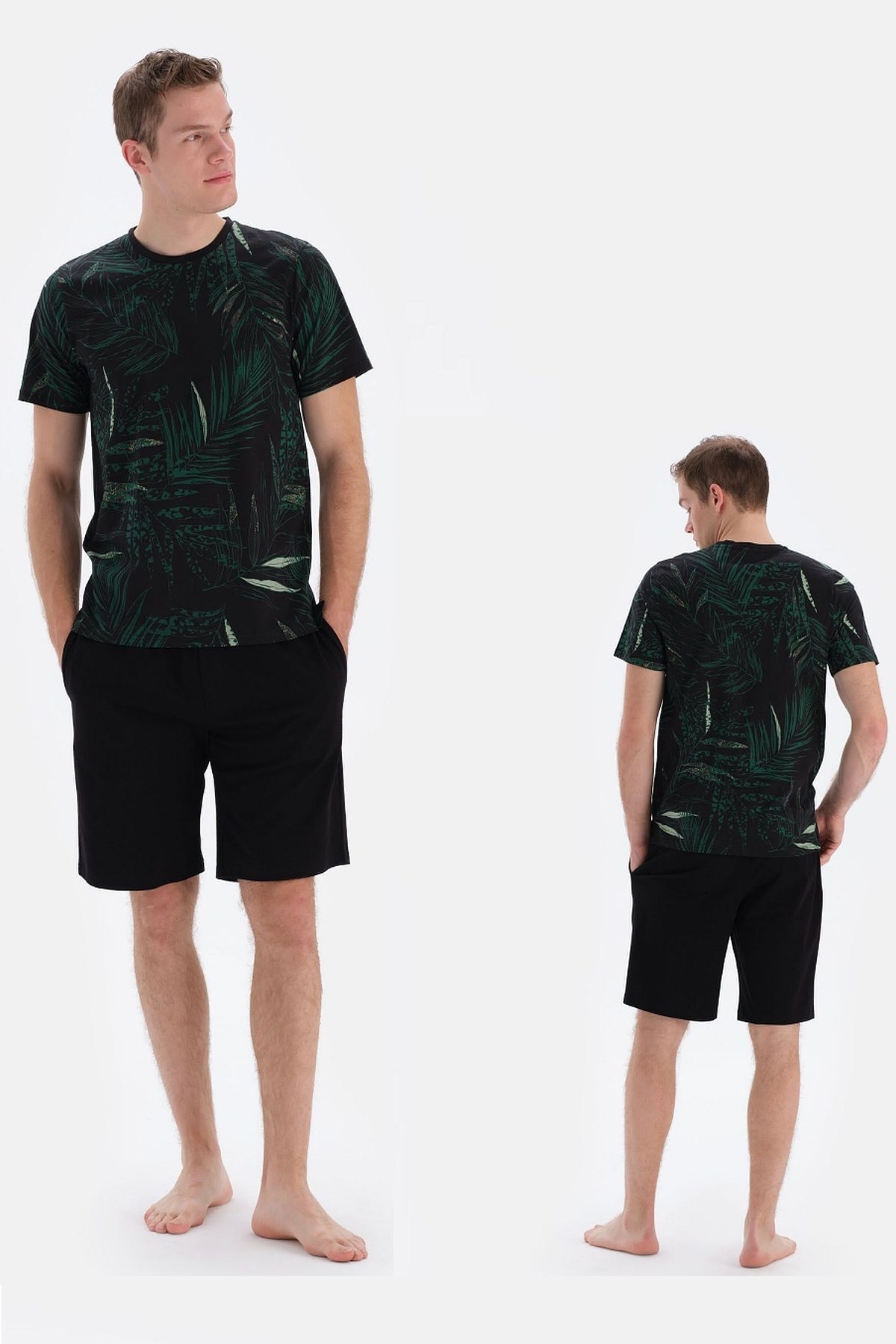 Eros 33032 Pamuklu Kısa Kollu Erkek Şortlu Pijama Takımı