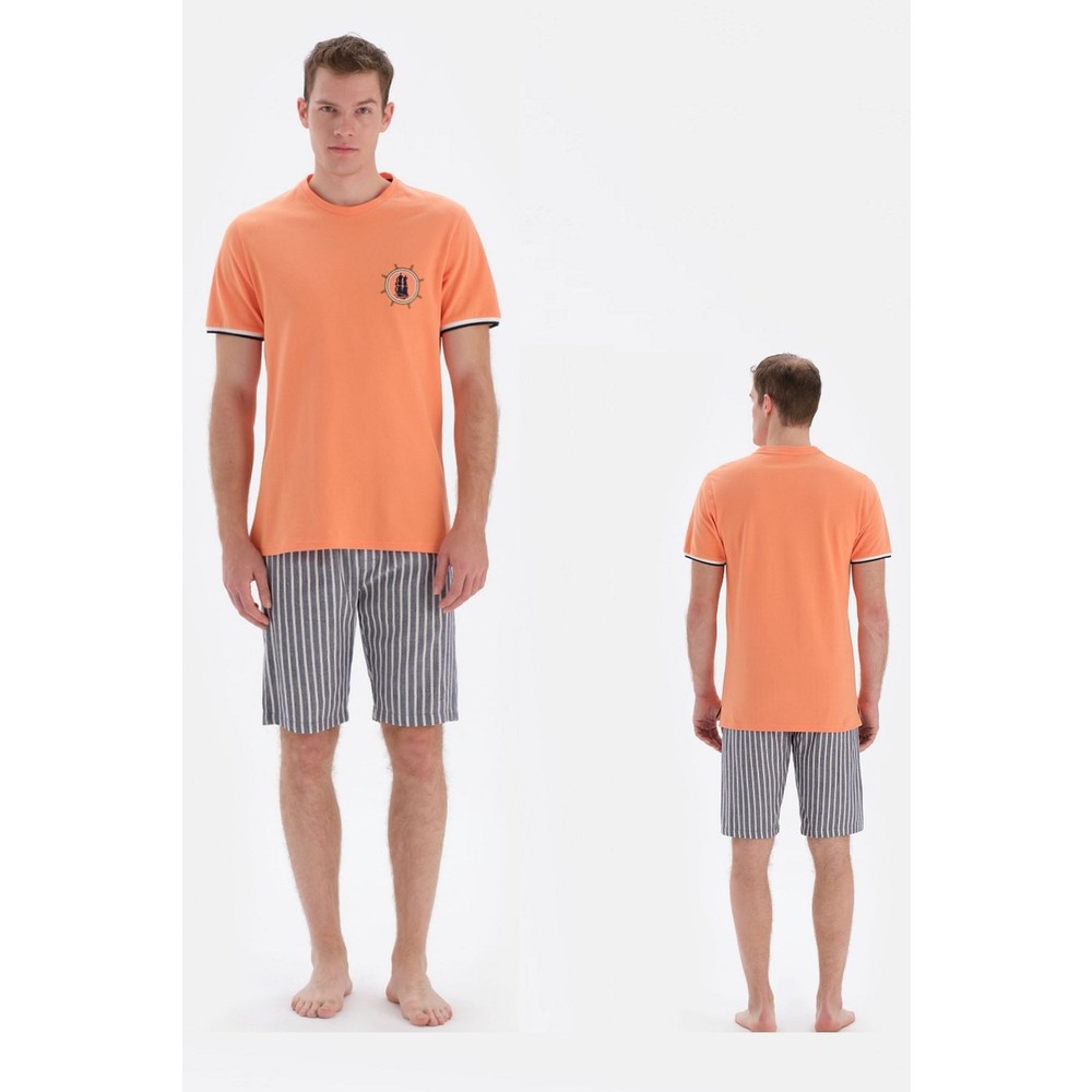 Eros 33042 Pamuklu Kısa Kollu Erkek Şortlu Pijama Takımı