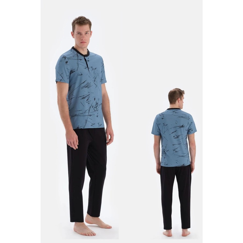 Eros 33080 Pamuklu Kısa Kollu Patlı Erkek Pijama Takımı