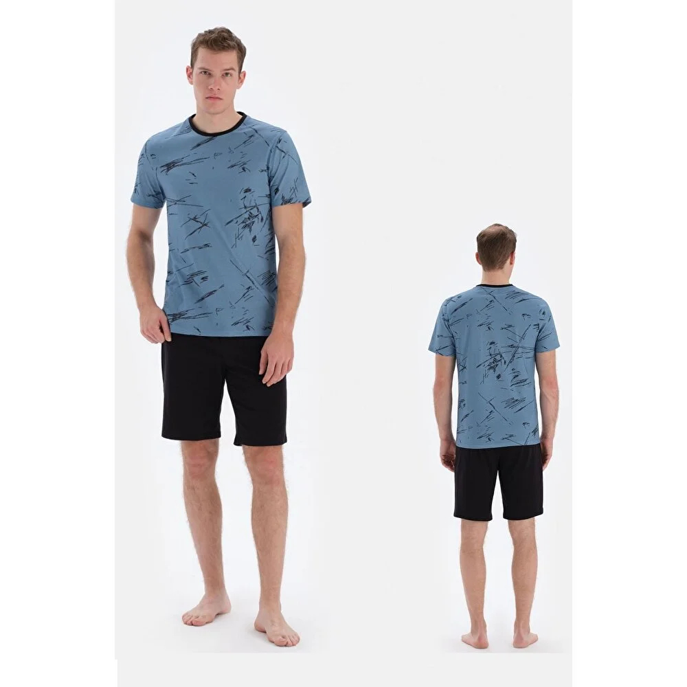 Eros 33082 Pamuklu Kısa Kollu Erkek Şortlu Pijama Takımı