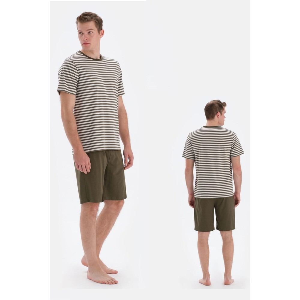 Eros 33092 Pamuklu Kısa Kollu Erkek Şortlu Pijama Takımı