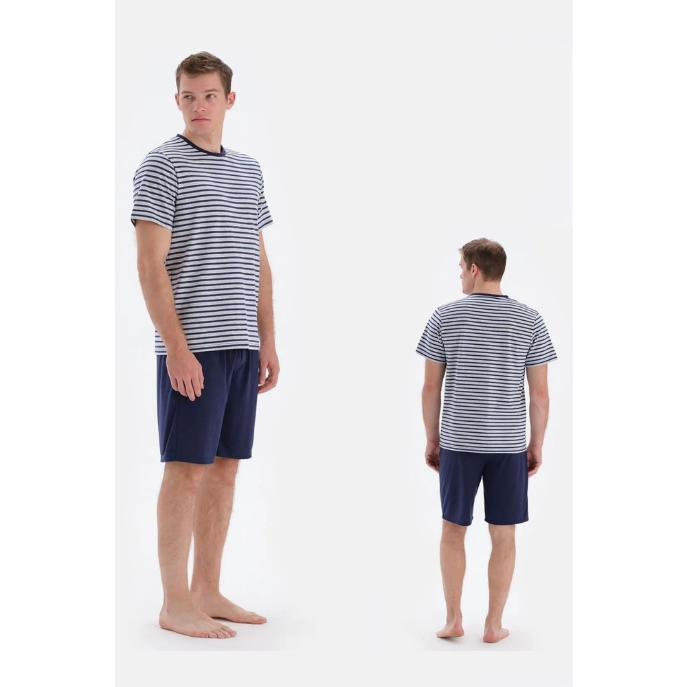 Eros 33102 Pamuklu Kısa Kollu Erkek Şortlu Pijama Takımı