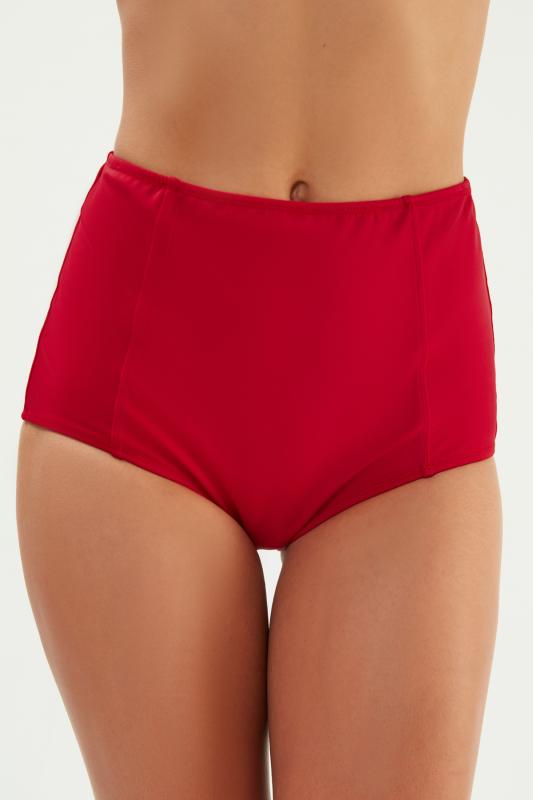 Eros Yüksek Bel Alt Bikini 2512-Koyu kirmizi