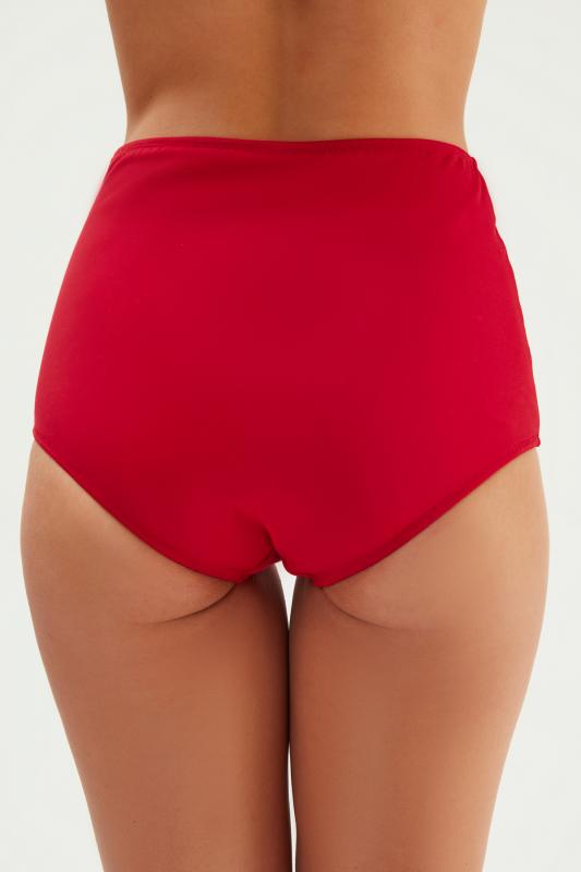 Eros Yüksek Bel Alt Bikini 2512-Koyu kirmizi