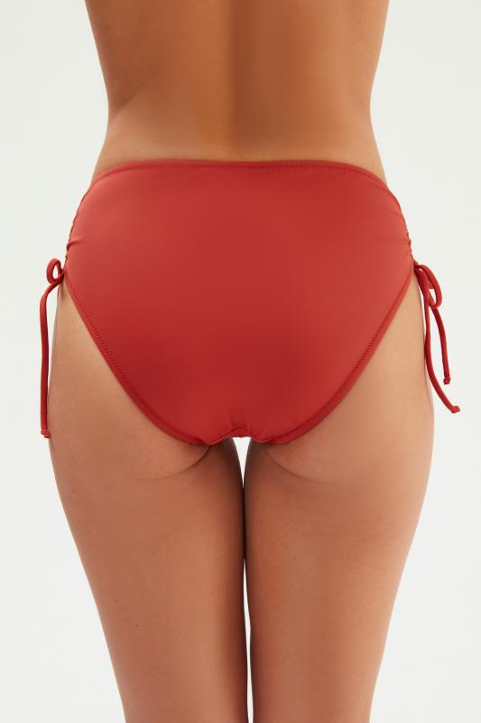 Eros Yanı Büzgülü Tek Alt Bikini 2513-Ki̇remi̇t