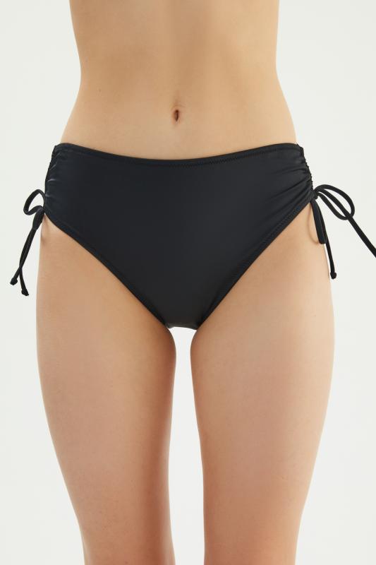Eros Yanı Büzgülü Tek Alt Bikini 2513-Si̇yah