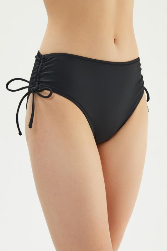 Eros Yanı Büzgülü Tek Alt Bikini 2513-Si̇yah