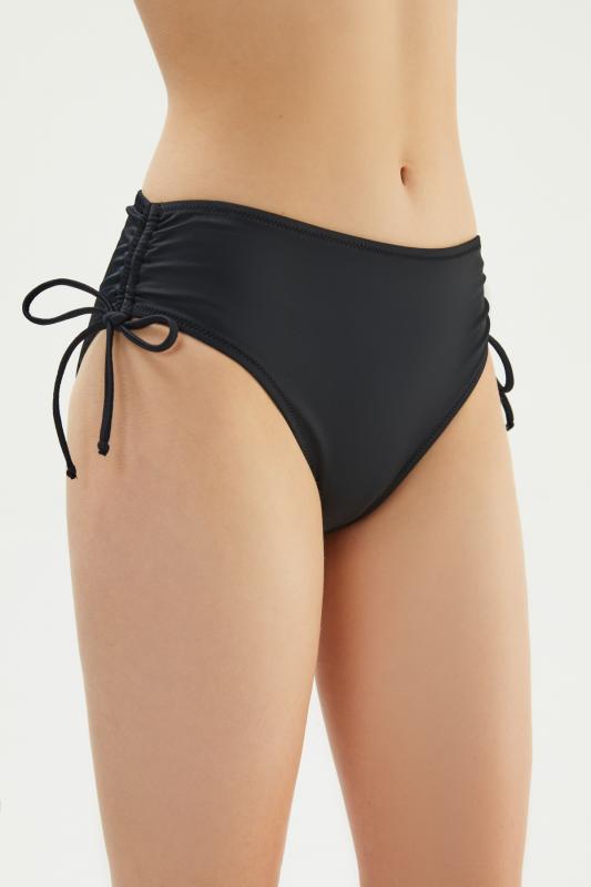Eros Yanı Büzgülü Tek Alt Bikini 2513-Si̇yah