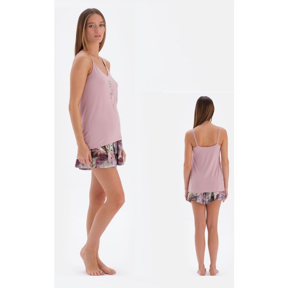 Eros 33502 Pamuklu İp Askılı Kadın Şortlu Pijama Takımı