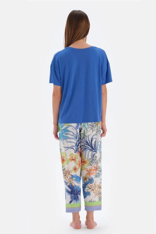 Eros 33530 Pamuklu Kısa Kollu V Yaka Kadın Pijama Takımı