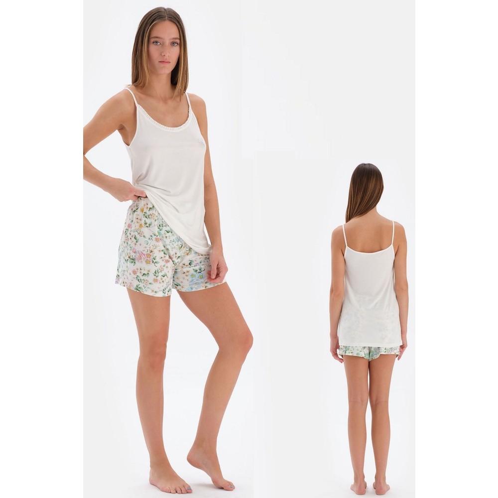 Eros 33572 Pamuklu İp Askılı Kadın Şortlu Pijama Takımı