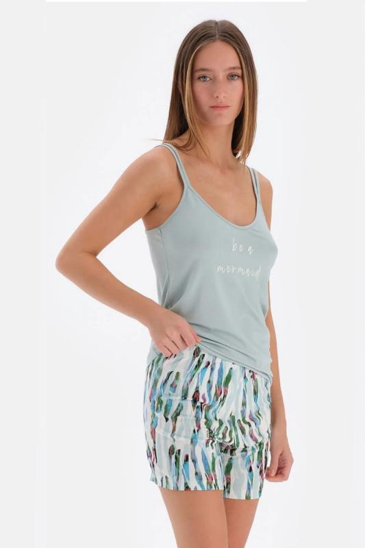 Eros 33582 Pamuklu İp Askılı Kadın Şortlu Pijama Takımı