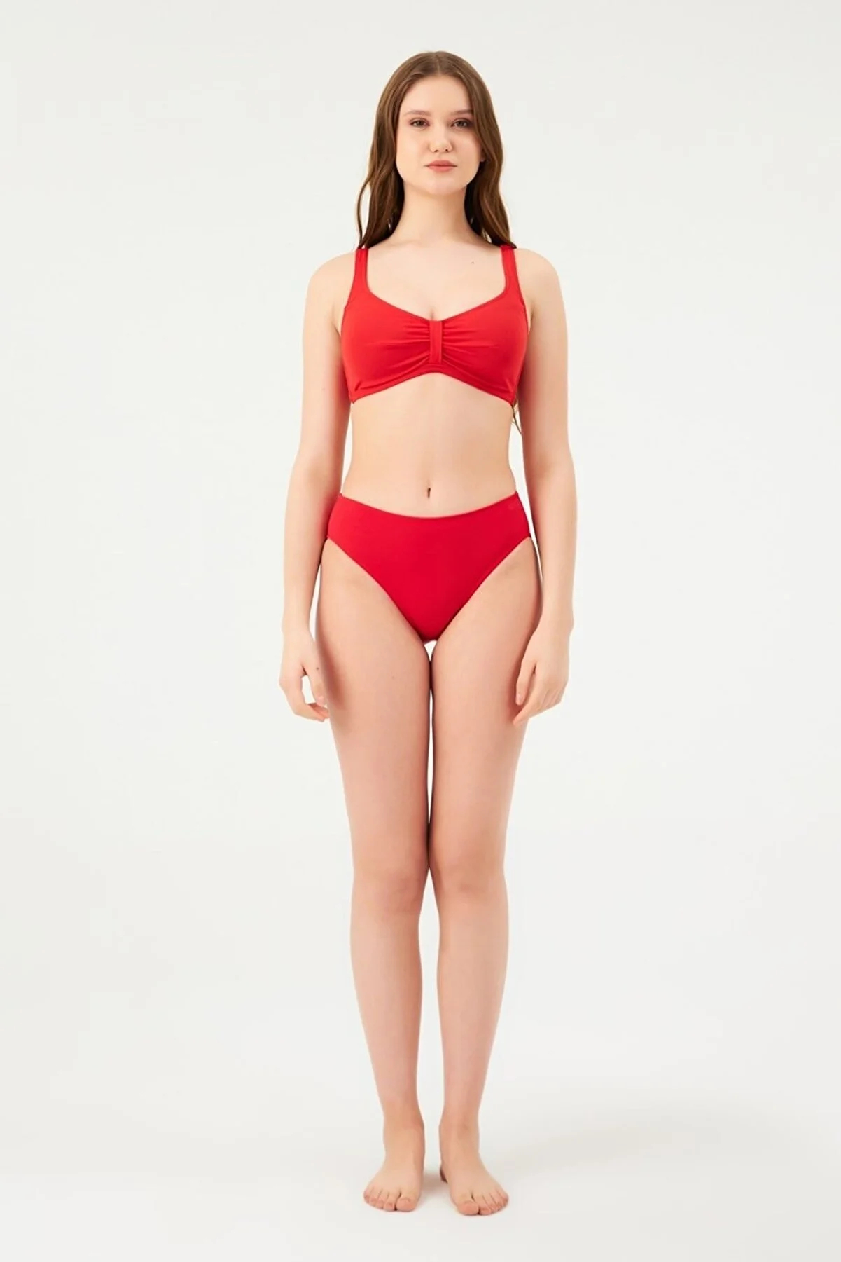 Eros 6 CM Kalın Kenar Tek Alt Bikini 813-Kirmizi