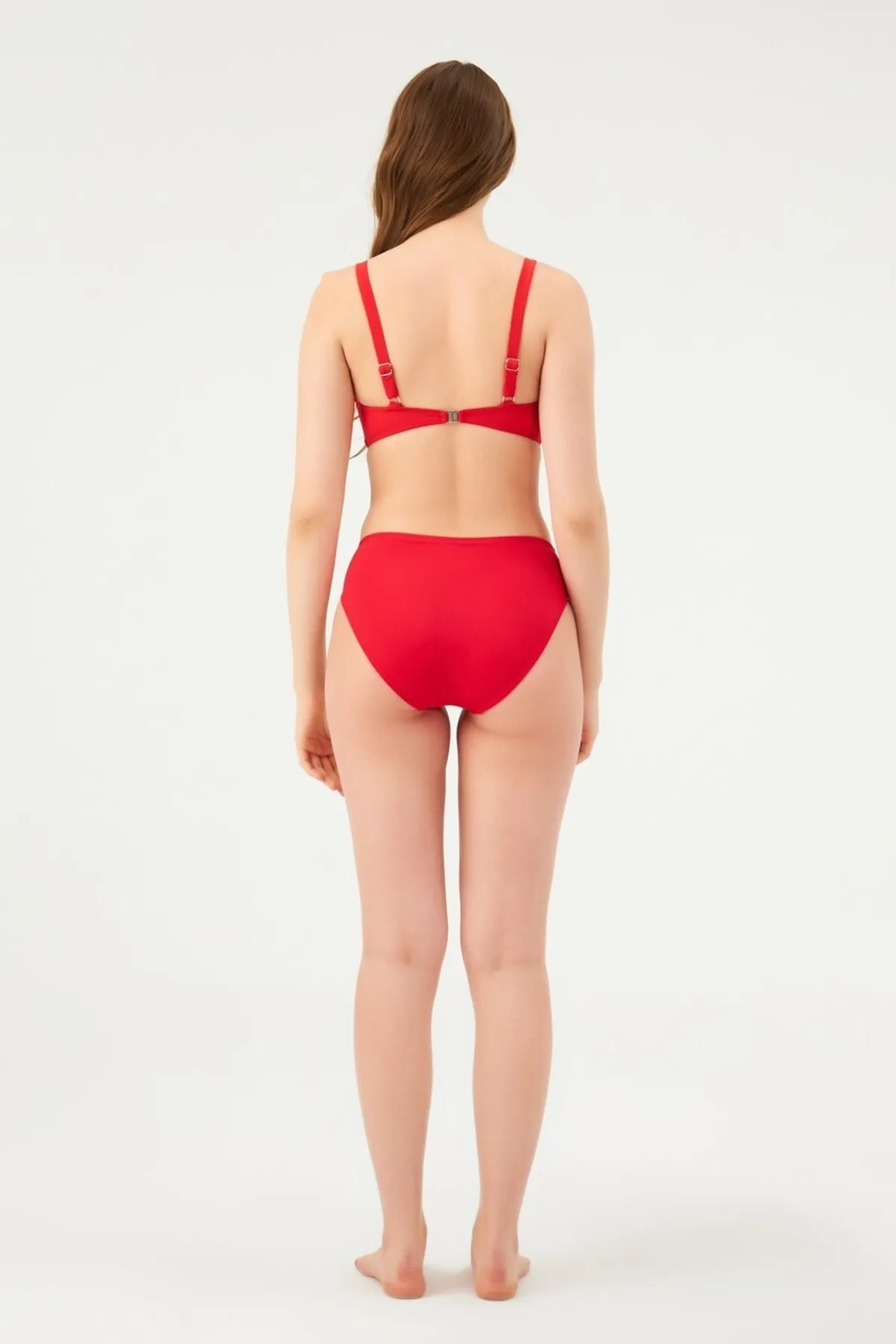 Eros 6 CM Kalın Kenar Tek Alt Bikini 813-Kirmizi