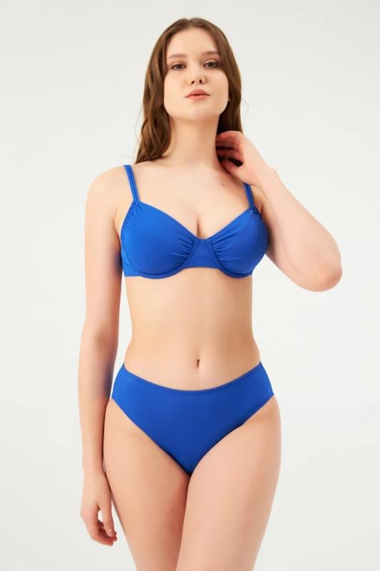 Eros Balenli Toparlayıcı Tek Üst Bikini 827-Saks