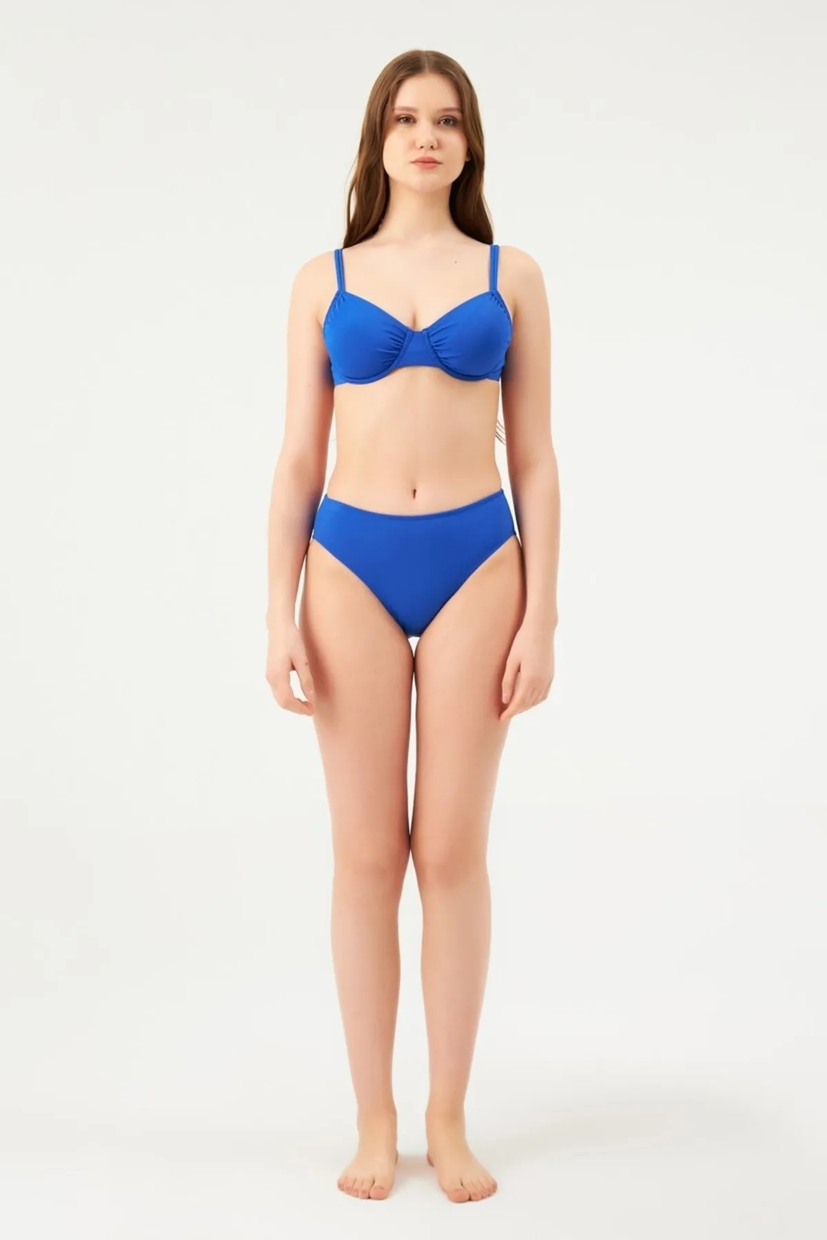 Eros Balenli Toparlayıcı Tek Üst Bikini 827-Saks