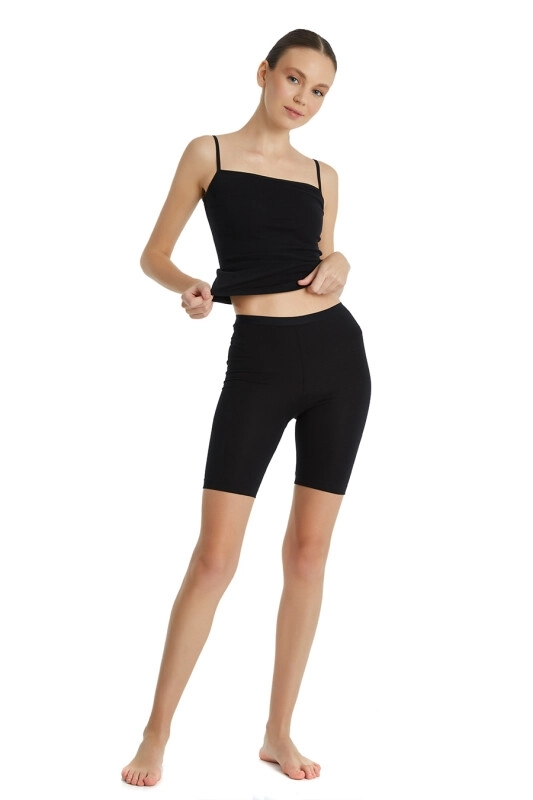 Kadın Boxer Essential Kısa Tayt-Siyah