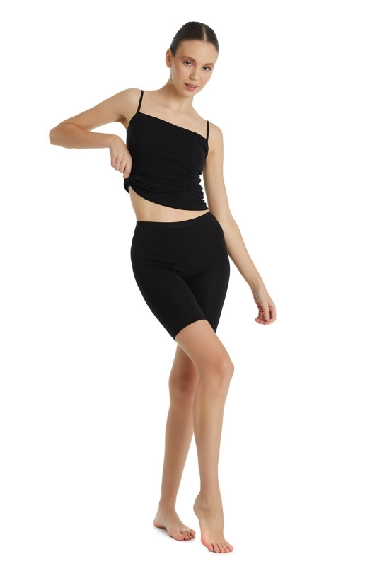 Kadın Boxer Essential Kısa Tayt-Siyah