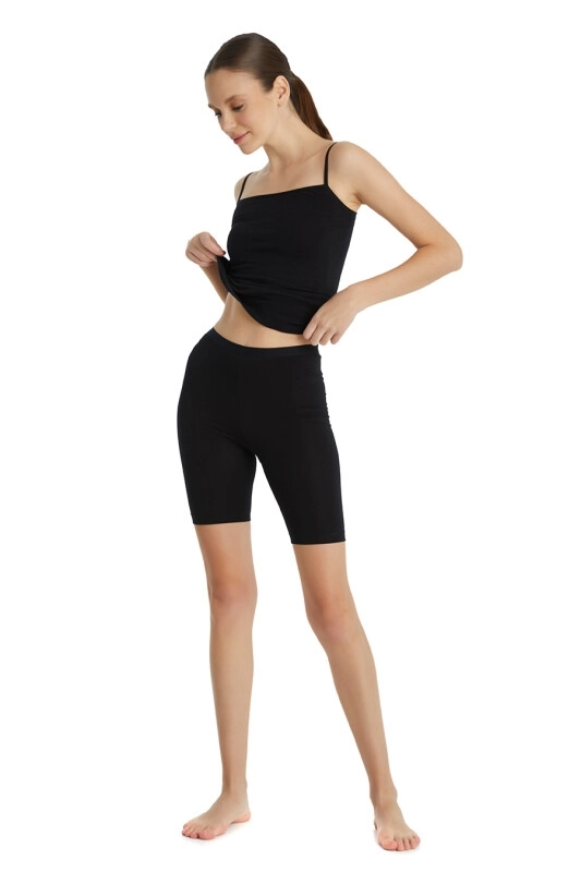 Kadın Boxer Essential Kısa Tayt-Siyah