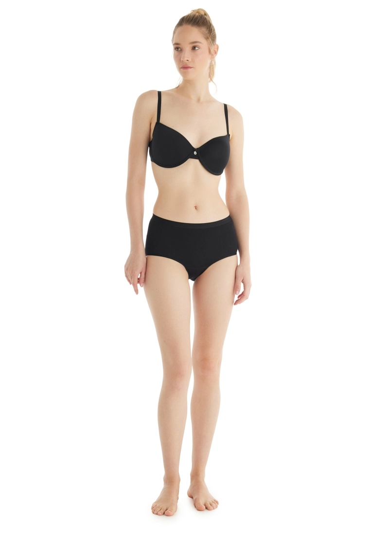 Blackspade Kadın Slip Külot Maxi  Essential 1307-B-Siyah