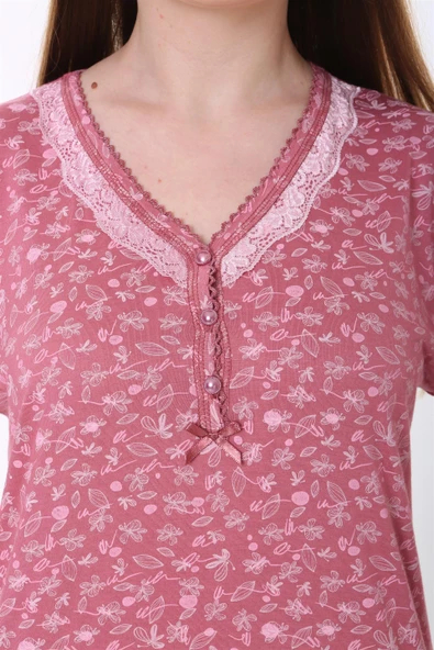 Etoile 73019 Kadın Uzun Kol  Bambu Pijama Takım-Pembe