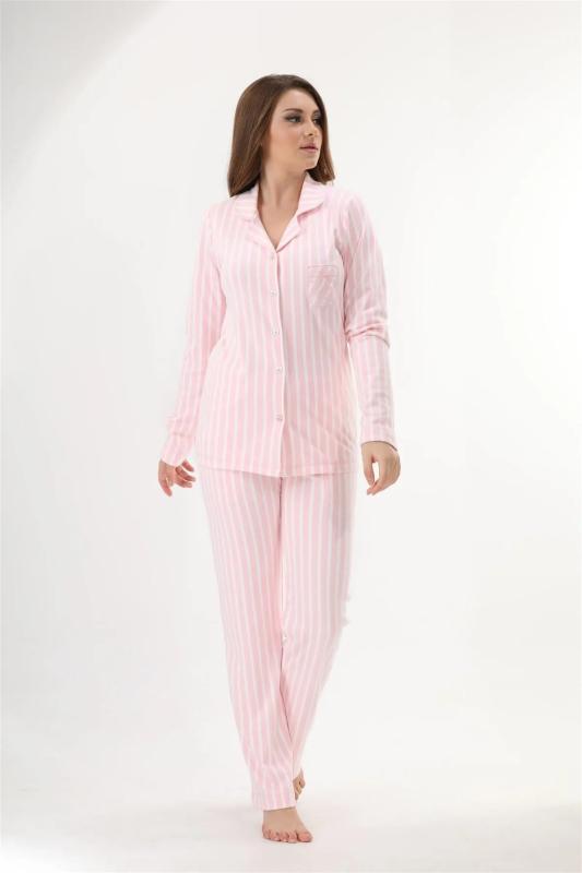 Etoile Kadın  Bambu Düğmeli Pijama Takımı 73151-Pembe