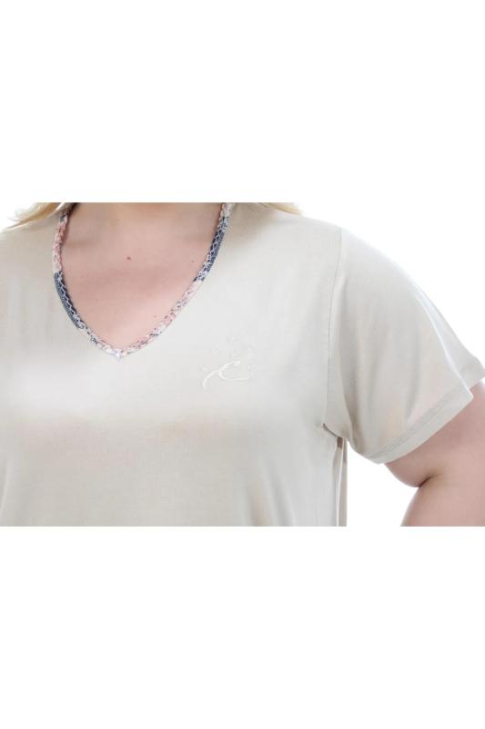 Etoile Büyük Beden Bambu Kadın Kapri Takım Pijama 74005B