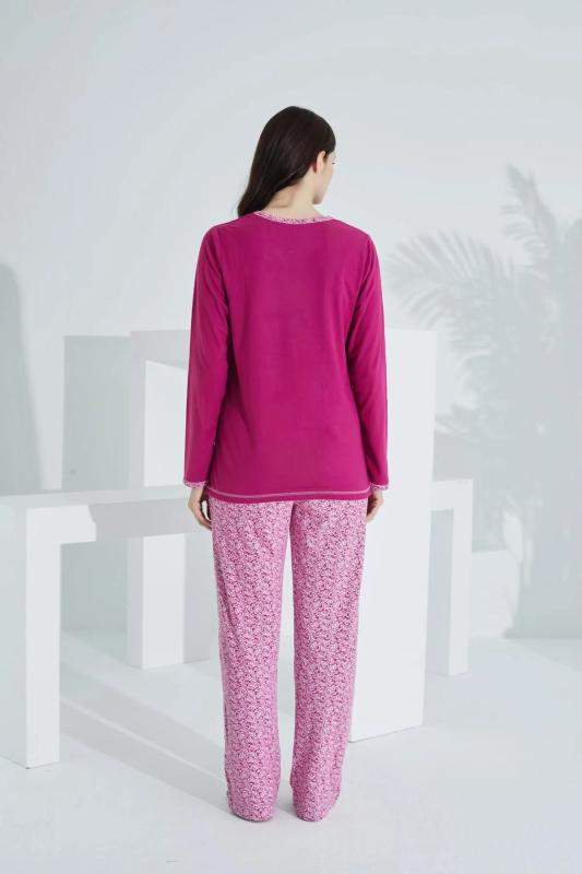 Etoile 98240 Kadın Uzun Kol  Pijama Takımı-Fuşya