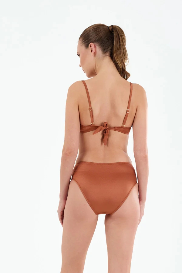 B21190 Straplez Boş Kap Boncuklu Bikini Takım