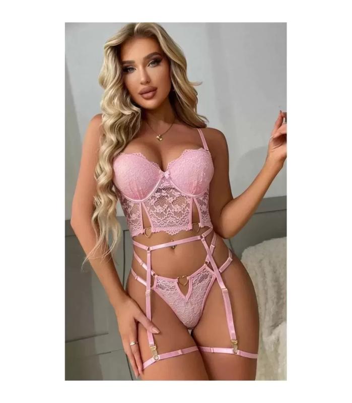 For Dreams 8406 Dantelli Jartiyer Büstiyerli Takım