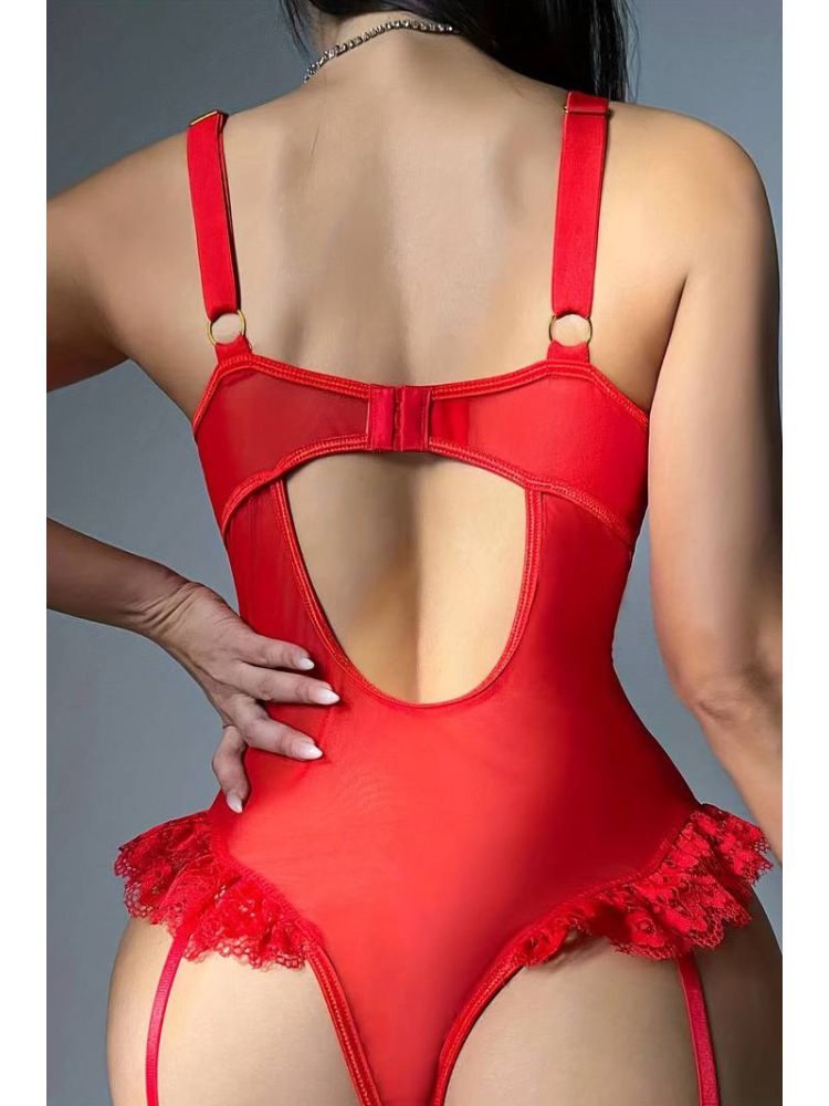 For Dreams 8450 Bacak Bantlı Fantezi Büstiyer Takım