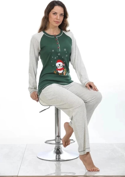 Etoile Kadın Pamuklu Pijama Takımı-Yeşi̇l